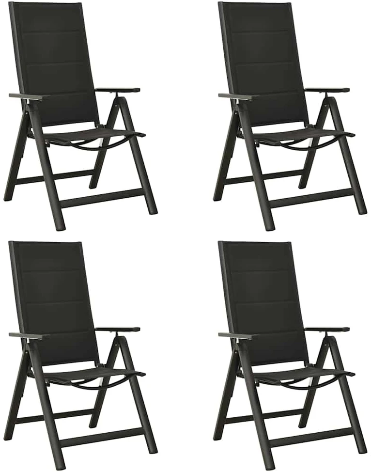 Lauko baldų komplektas Sodo valgomojo baldų komplektas, 5 dalių, antracito, aliuminis