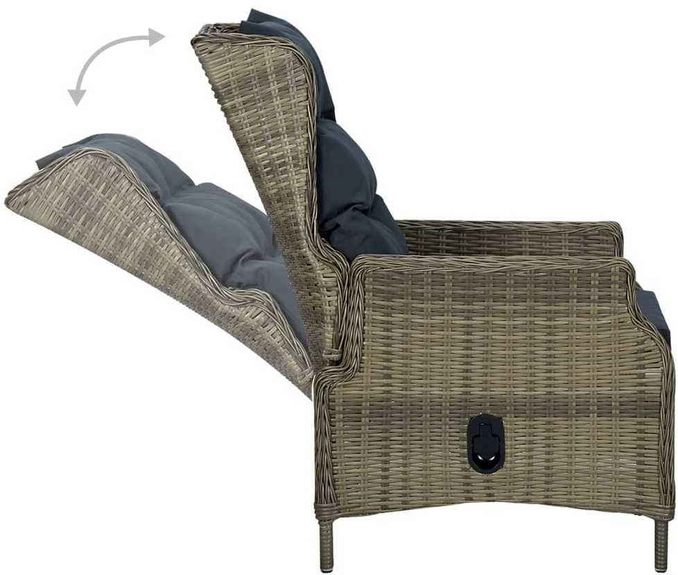 Lauko baldų komplektas Sodo valgomojo baldų komplektas, 5 dalių, rudas