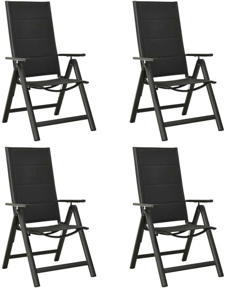 Lauko baldų komplektas Sodo valgomojo baldų komplektas, 5 dalių, antracito, aliuminis