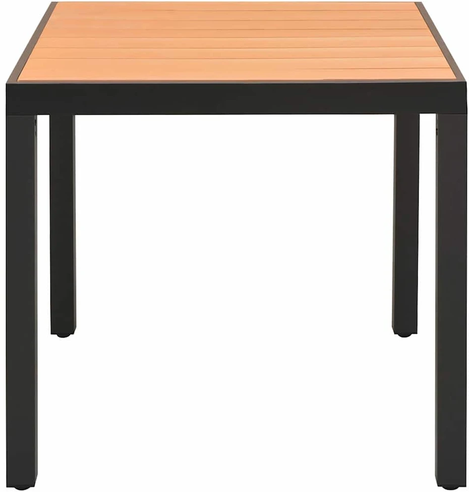 Lauko baldų komplektas Sodo valgomojo baldų komplektas, 5 dalių, juodas, aliuminis