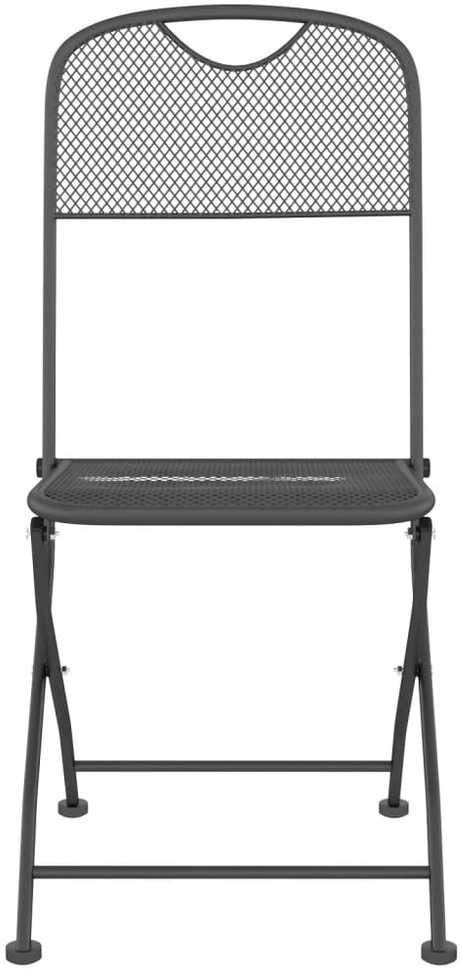 Lauko baldų komplektas Sodo valgomojo baldų komplektas, 5 dalių, antracito, metalas