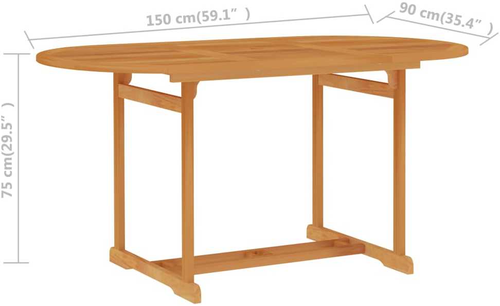 Lauko baldų komplektas Sodo valgomojo baldų komplektas, 5 dalių, tikmedžio masyvas