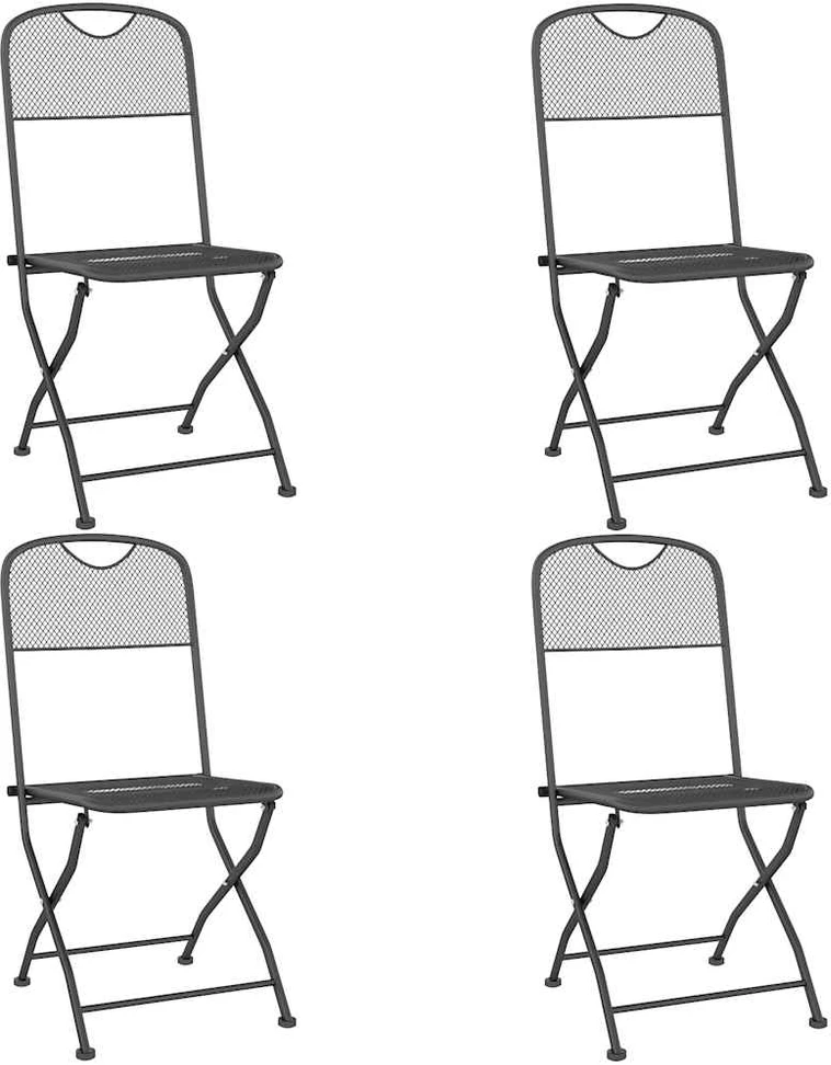 Lauko baldų komplektas Sodo valgomojo baldų komplektas, 5 dalių, antracito, metalas