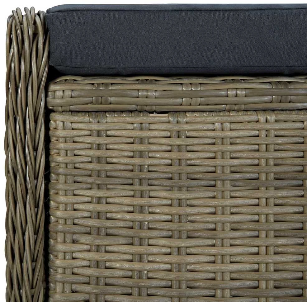 Lauko baldų komplektas Sodo valgomojo baldų komplektas, 5 dalių, rudas