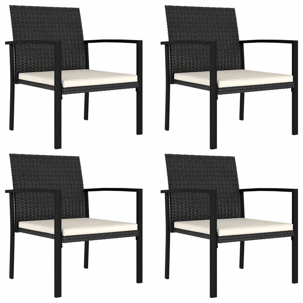Sodo valgomojo komplektas 5 pcs Juoda poliratanas