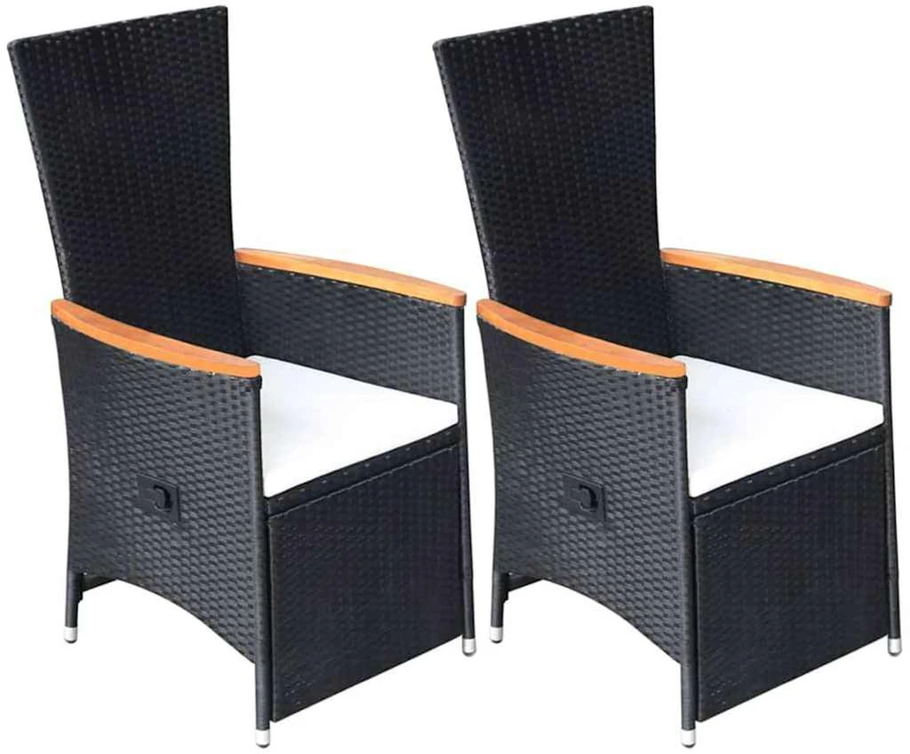 Lauko baldų komplektas Sodo valgomojo baldų komplektas, 5 dalių, juodos spalvos