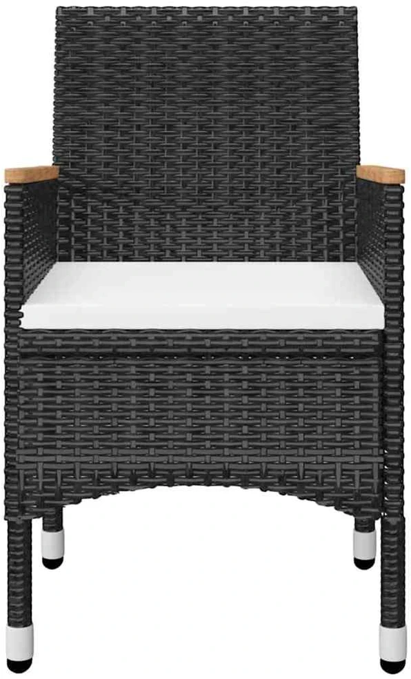 Lauko baldų komplektas Sodo valgomojo baldų komplektas, 5 dalių, juodos spalvos