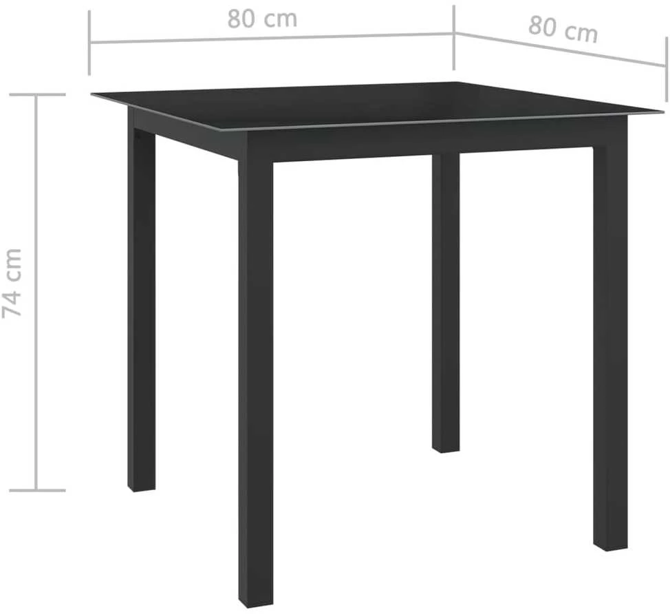 Lauko baldų komplektas Sodo valgomojo baldų komplektas, 5 dalių, antracito, aliuminis