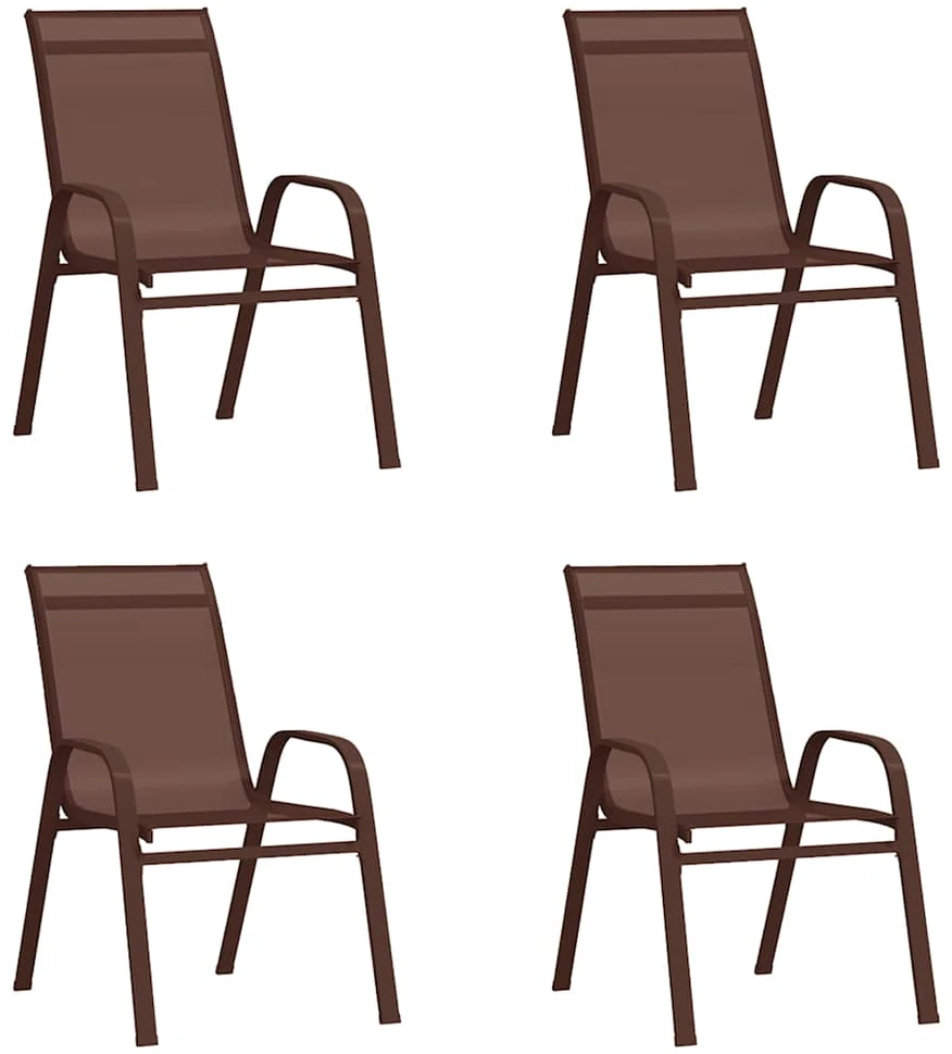 Lauko baldų komplektas Sodo valgomojo baldų komplektas, 5 dalių, rudas ir juodas