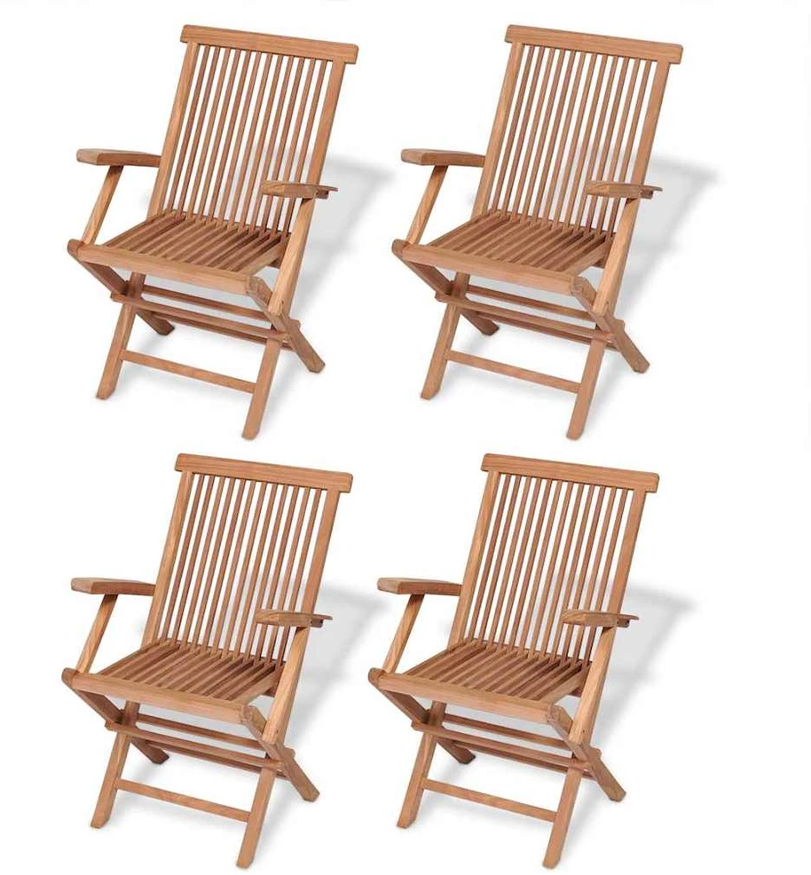 Lauko baldų komplektas Sodo valgomojo baldų komplektas, 5d., tikmedžio medienos mas.