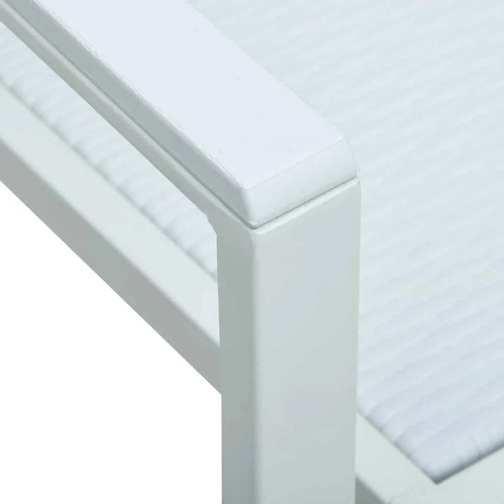 Lauko baldų komplektas Sodo valgomojo baldų komplektas, 7 dalių, juodos/baltos spalvos