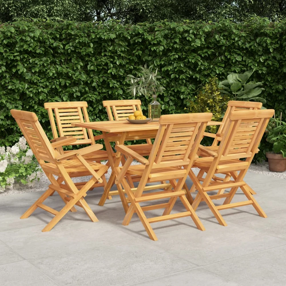 Sodo valgomojo baldų komplektas, 7 dalių, tikmedžio masyvas