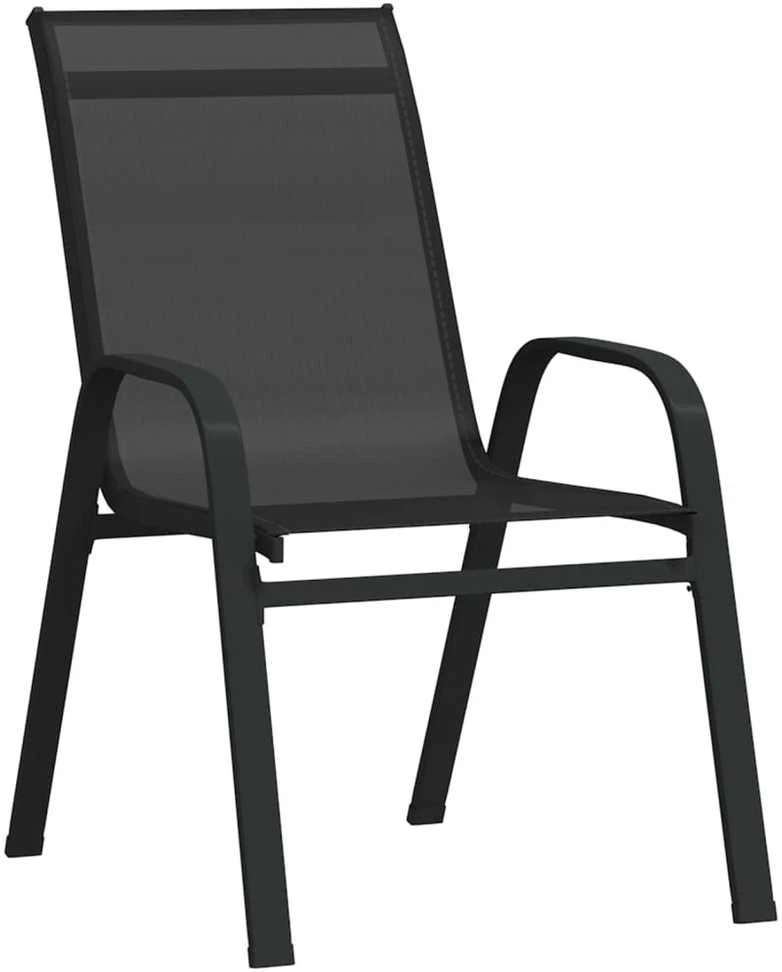 Lauko baldų komplektas Sodo valgomojo baldų komplektas, 9 dalių, juodos spalvos
