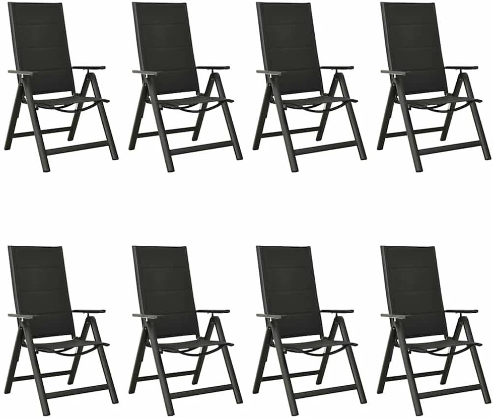 Lauko baldų komplektas Sodo valgomojo baldų komplektas, 9 dalių, antracito, aliuminis