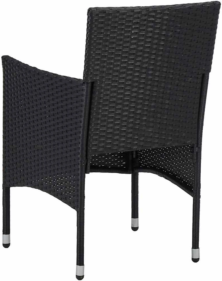 Sodo valgomojo kėdės, 2 vnt., juodos spalvos, poliratanas