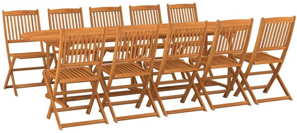 Lauko baldų komplektas Sodo valgomojo komplektas, 11 dalių, 280x90x75 cm, akacija
