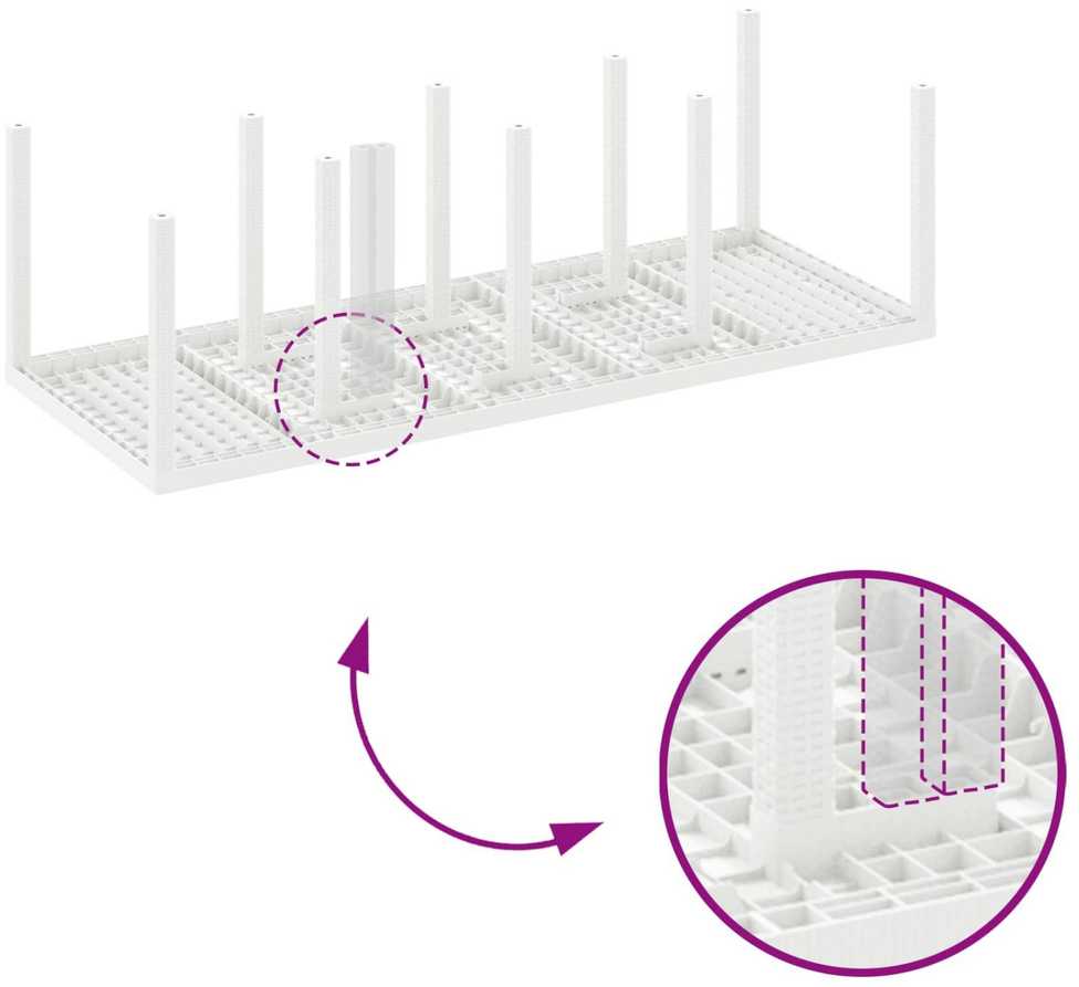 Lauko baldų komplektas Sodo valgomojo komplektas 11 vnt. Balta Polipropilenas