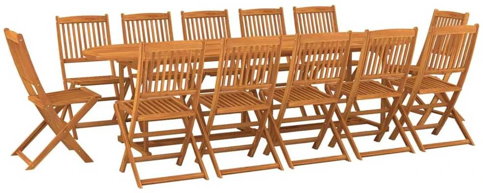Lauko baldų komplektas Sodo valgomojo komplektas, 13 dalių, 280x90x75 cm, akacija