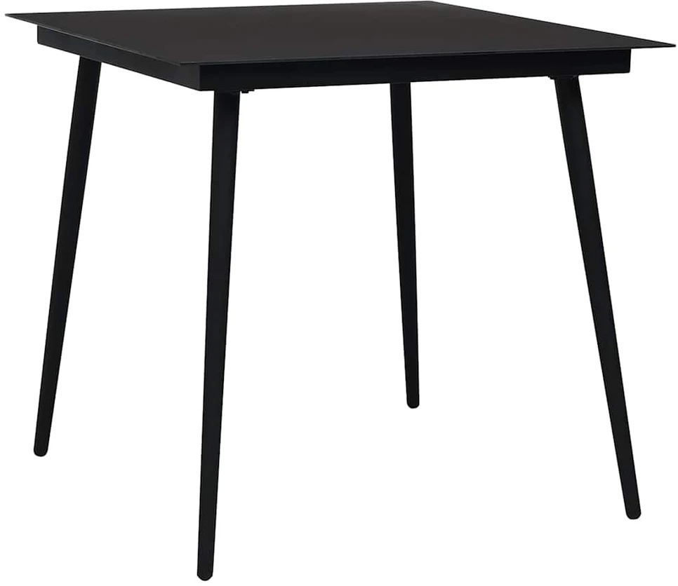 Lauko baldų komplektas Sodo valgomojo komplektas, 3 dalių, juodas, PVC ratanas