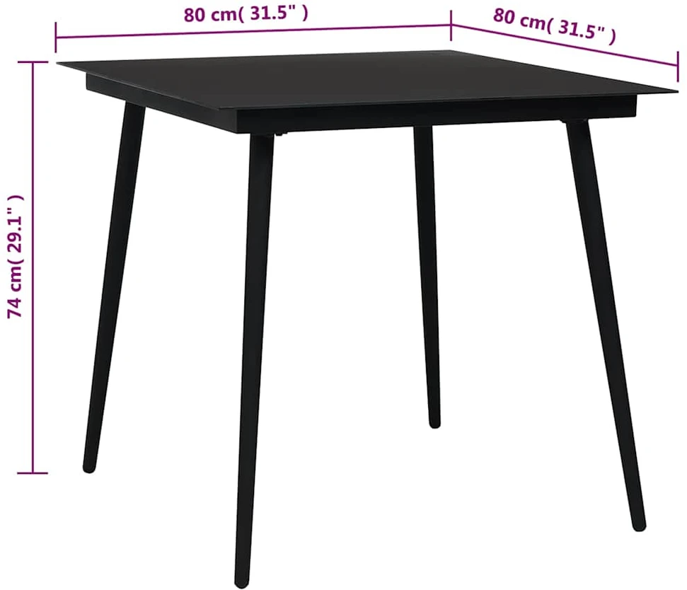 Lauko baldų komplektas Sodo valgomojo komplektas, 3 dalių, juodas, PVC ratanas