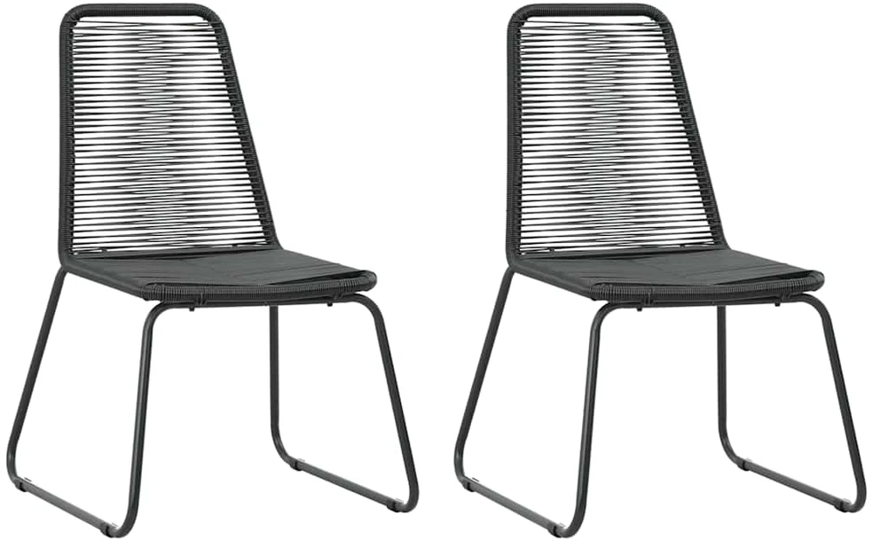 Lauko baldų komplektas Sodo valgomojo komplektas, 3 dalių, juodas, PVC ratanas