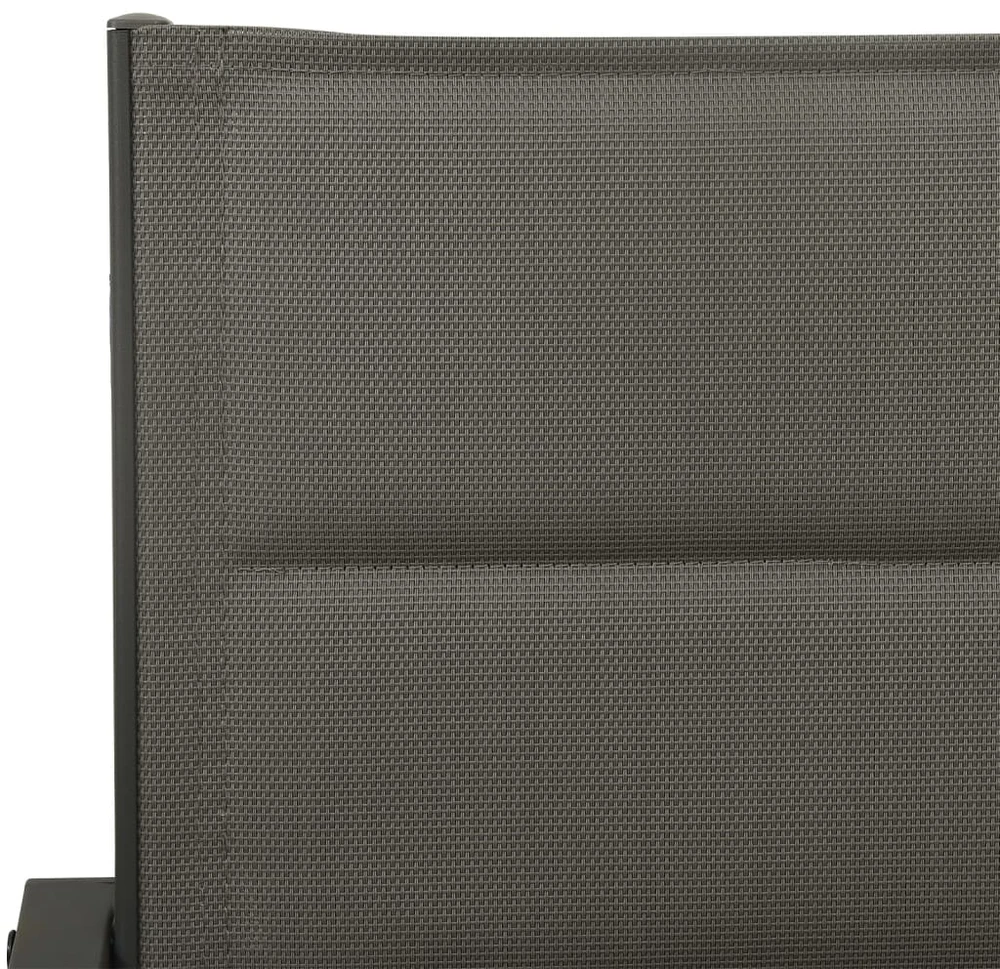 Lauko baldų komplektas Sodo valgomojo komplektas, 3 dalių, juodas, plienas/tekstilenas