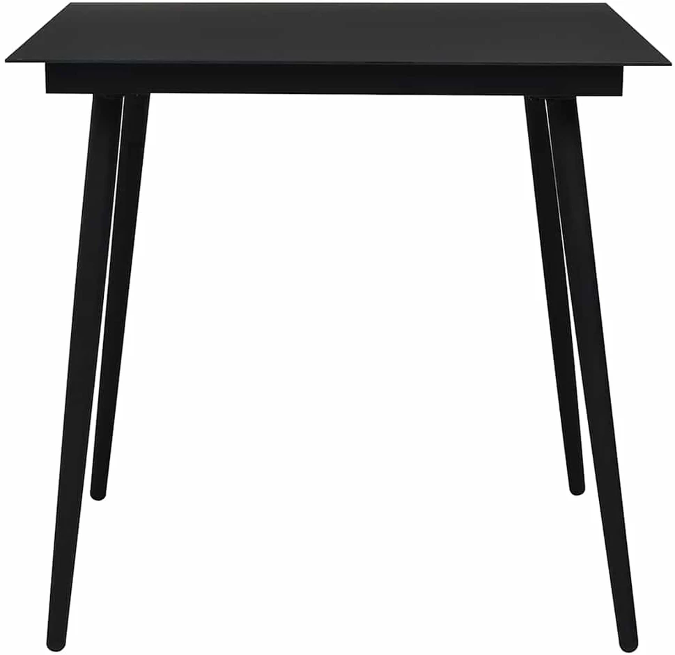Lauko baldų komplektas Sodo valgomojo komplektas, 3 dalių, juodas, PVC ratanas