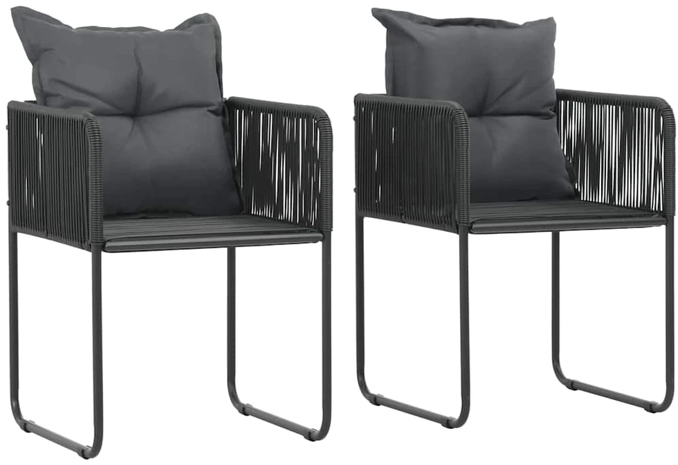 Lauko baldų komplektas Sodo valgomojo komplektas, 3 dalių, juodas/rudas, PVC ratanas