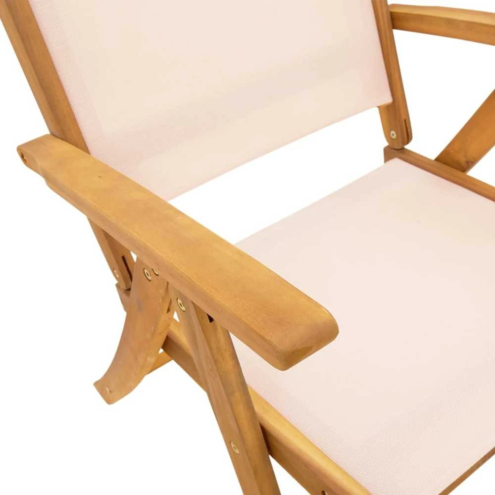 Lauko baldų komplektas Sodo valgomojo komplektas, 5 dalių, akacija ir tekstilenas