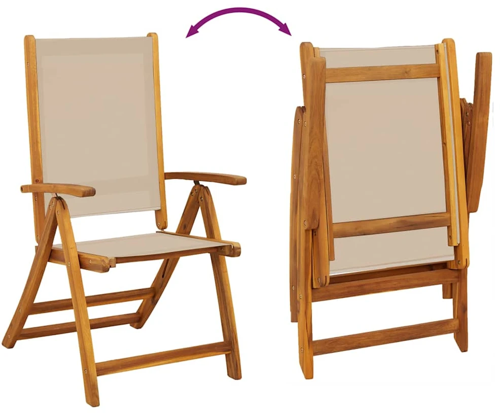 Lauko baldų komplektas Sodo valgomojo komplektas, 5 dalių, akacija ir tekstilenas