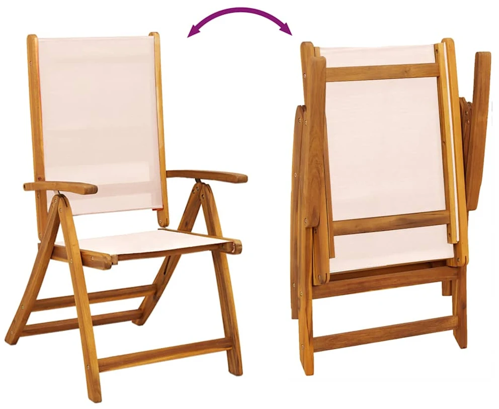 Lauko baldų komplektas Sodo valgomojo komplektas, 5 dalių, akacija ir tekstilenas