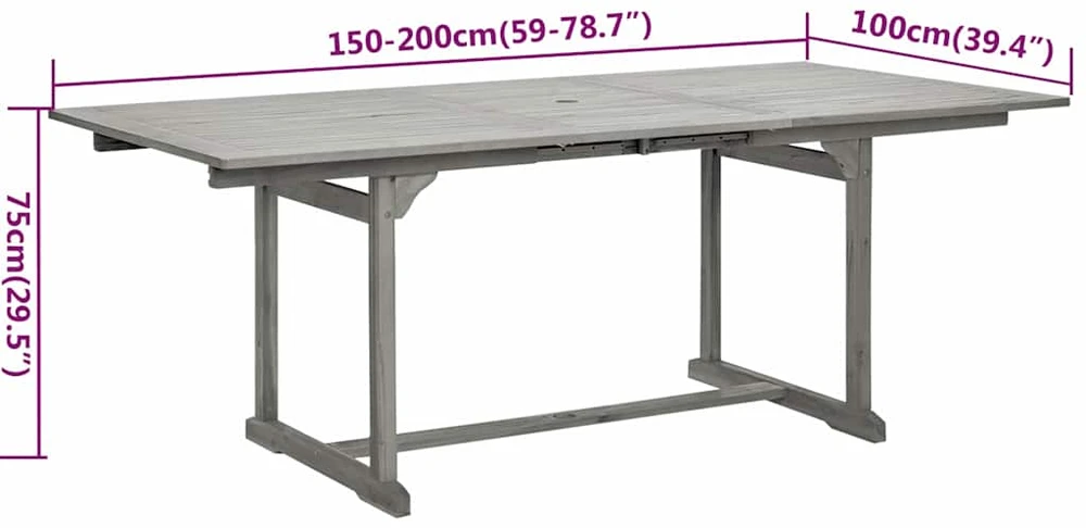 Lauko baldų komplektas Sodo valgomojo komplektas, 5 dalių, akacijos medienos masyvas