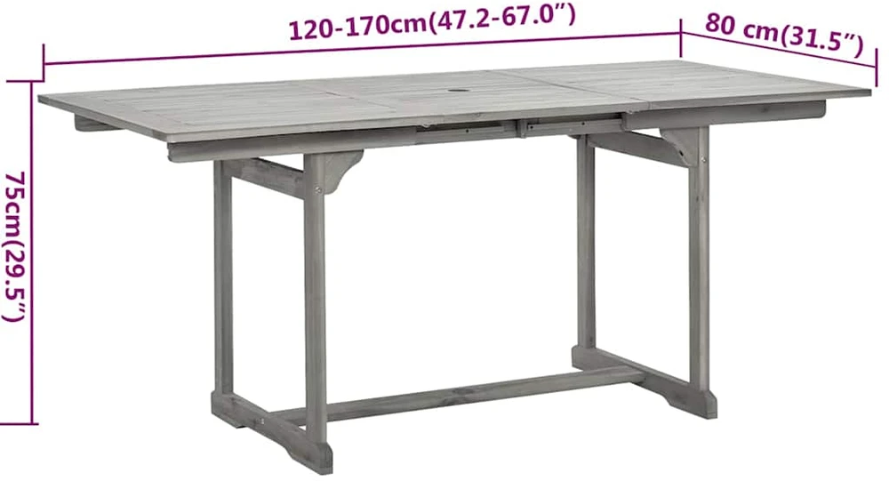 Lauko baldų komplektas Sodo valgomojo komplektas, 5 dalių, akacijos medienos masyvas