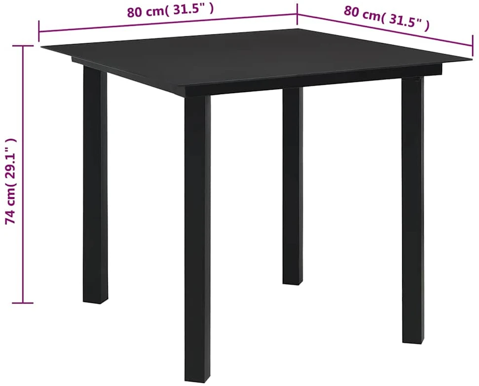 Lauko baldų komplektas Sodo valgomojo komplektas, 5 dalių, juodas, PVC ratanas