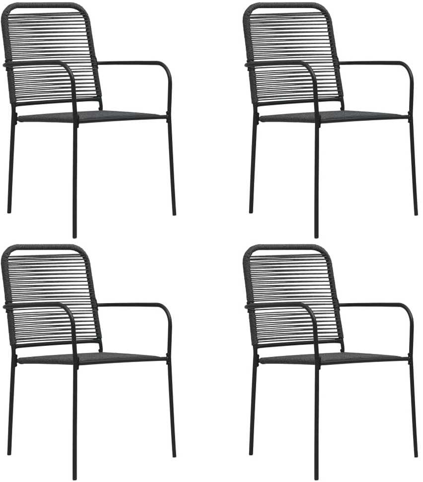 Lauko baldų komplektas Sodo valgomojo komplektas, 5 dalių, juodas, stiklas ir plienas