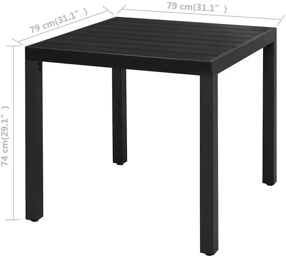 Lauko baldų komplektas Sodo valgomojo komplektas, 5 dalių, juodas, PVC ratanas