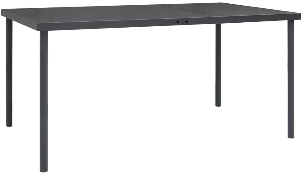 Lauko baldų komplektas Sodo valgomojo komplektas, 5 dalių, juodas, plienas/tekstilenas
