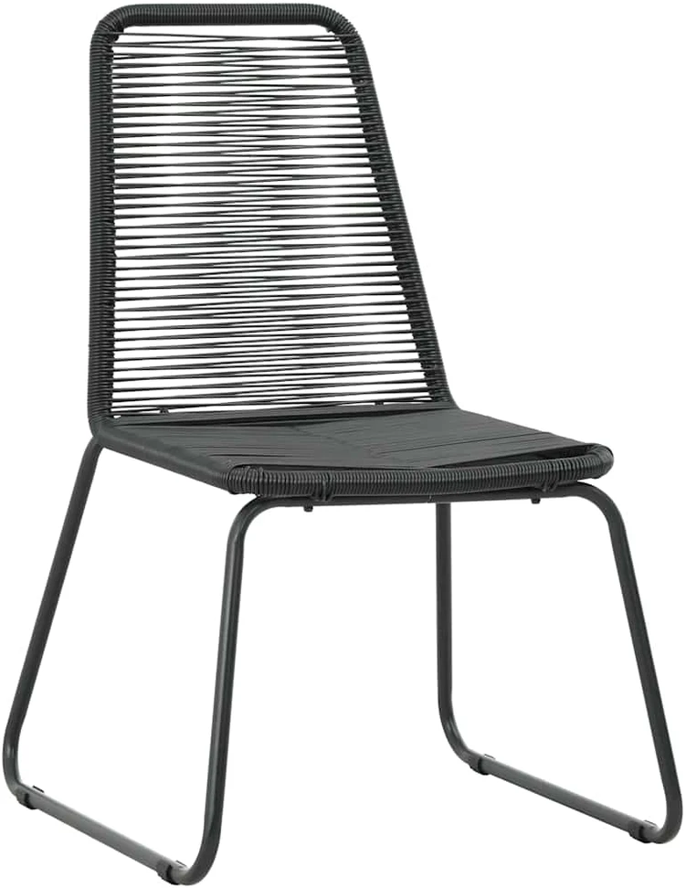 Lauko baldų komplektas Sodo valgomojo komplektas, 5 dalių, juodas, PVC ratanas
