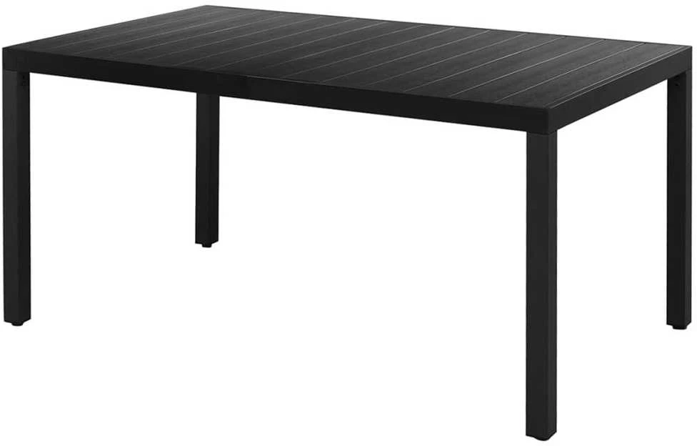 Lauko baldų komplektas Sodo valgomojo komplektas, 5 dalių, juodas, PVC ratanas