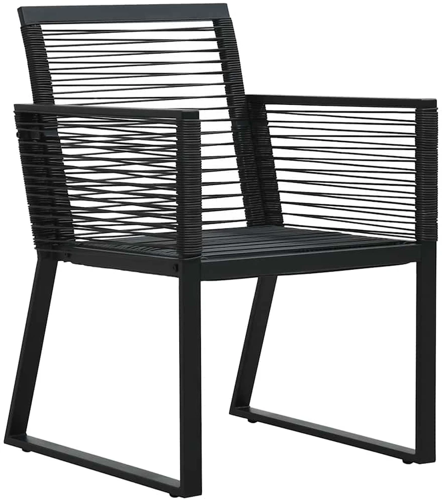 Lauko baldų komplektas Sodo valgomojo komplektas, 5 dalių, juodas, PVC ratanas