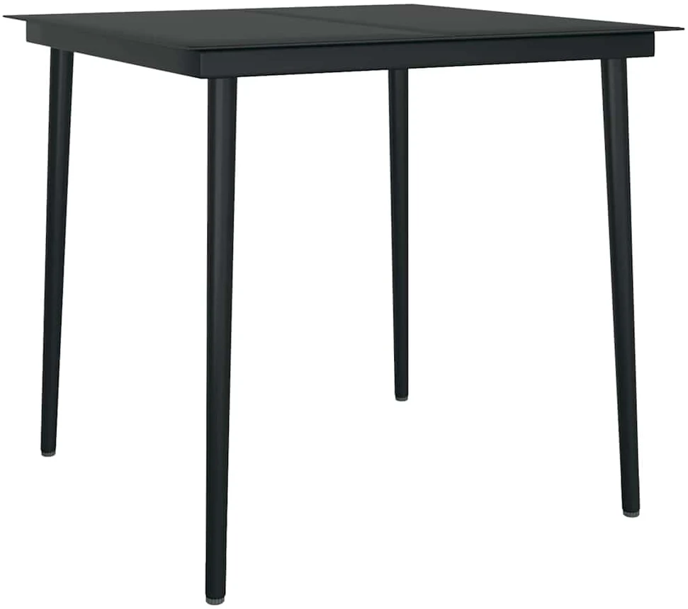 Lauko baldų komplektas Sodo valgomojo komplektas, 5 dalių, juodas, PVC ratanas