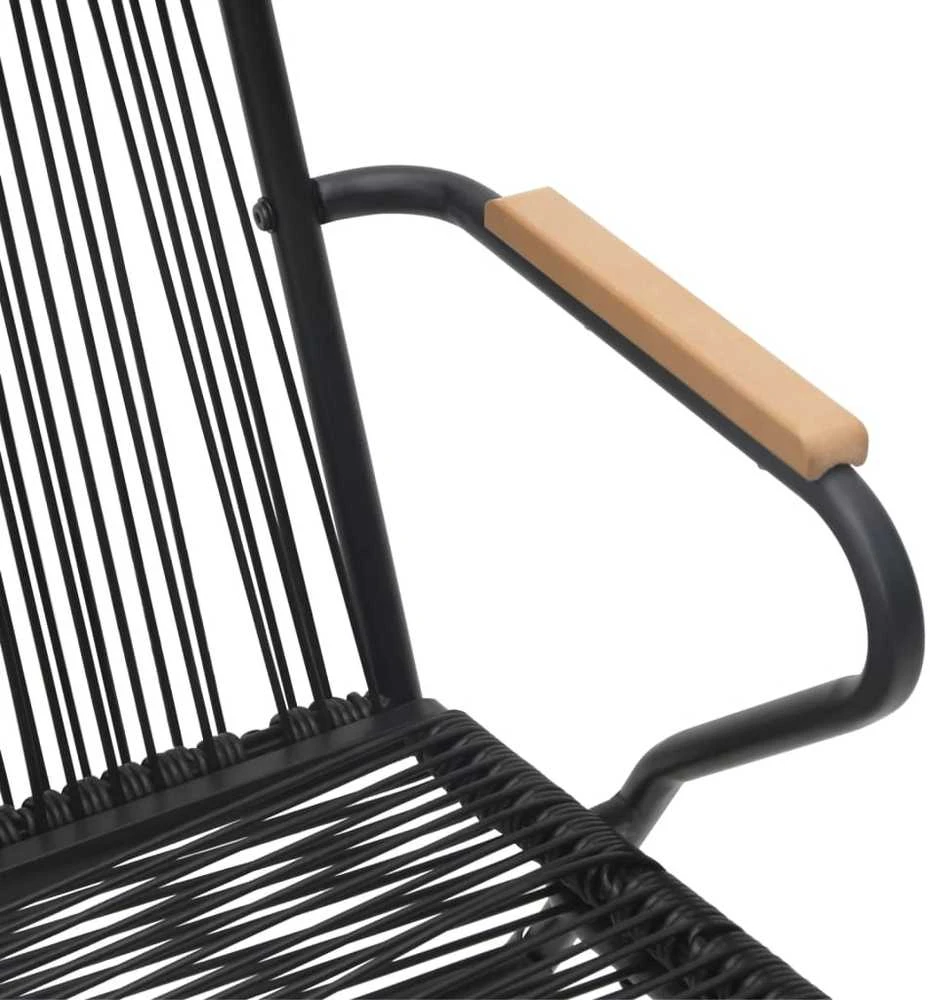 Lauko baldų komplektas Sodo valgomojo komplektas, 5 dalių, juodas, PVC ratanas