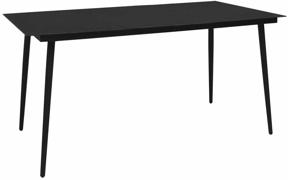 Lauko baldų komplektas Sodo valgomojo komplektas, 5 dalių, juodas, PVC ratanas