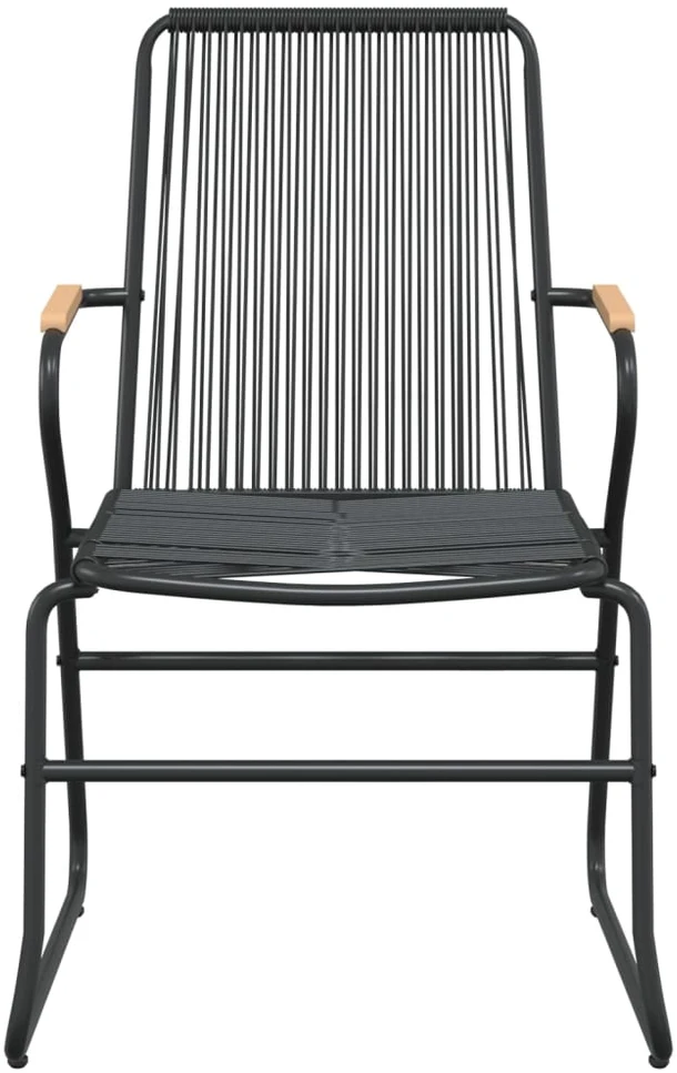 Lauko baldų komplektas Sodo valgomojo komplektas, 5 dalių, juodas, PVC ratanas