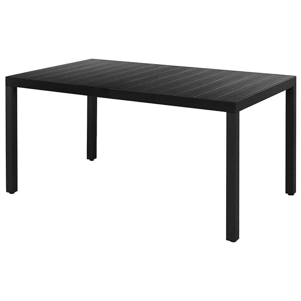 Lauko baldų komplektas Sodo valgomojo komplektas, 5 dalių, juodas, PVC ratanas