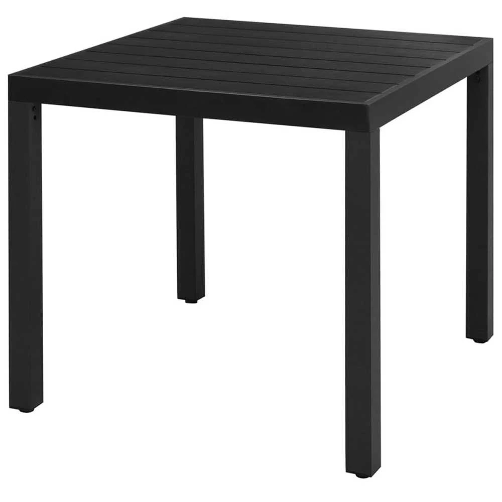 Lauko baldų komplektas Sodo valgomojo komplektas, 5 dalių, juodas, PVC ratanas