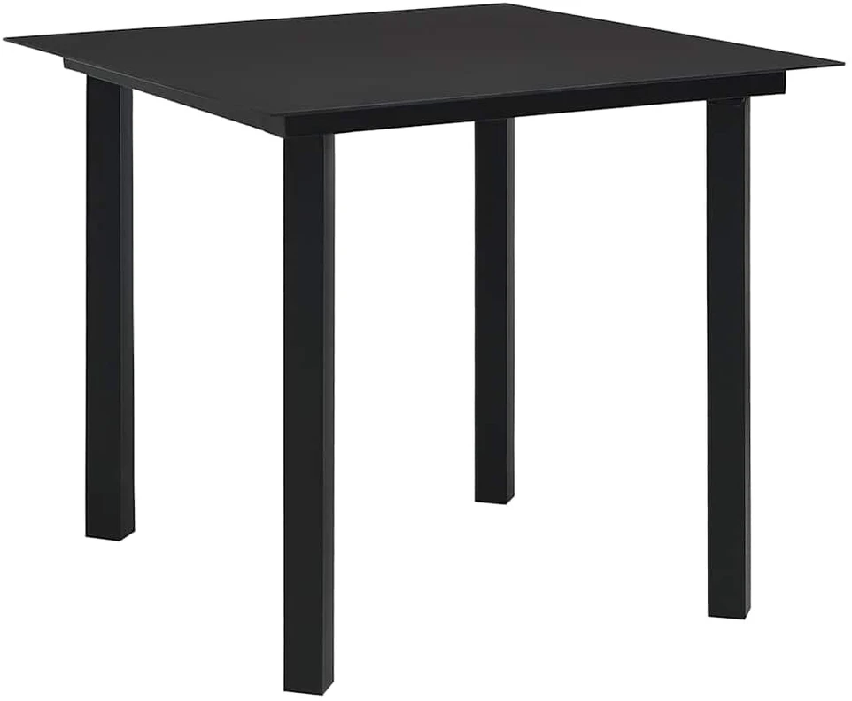 Lauko baldų komplektas Sodo valgomojo komplektas, 5 dalių, juodas, PVC ratanas