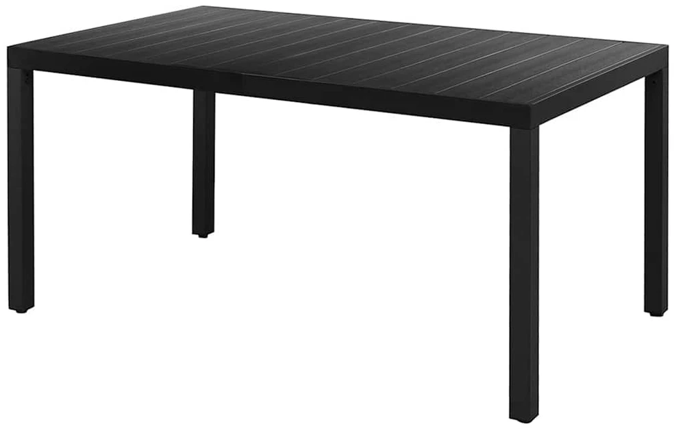 Lauko baldų komplektas Sodo valgomojo komplektas, 5 dalių, juodas, PVC ratanas
