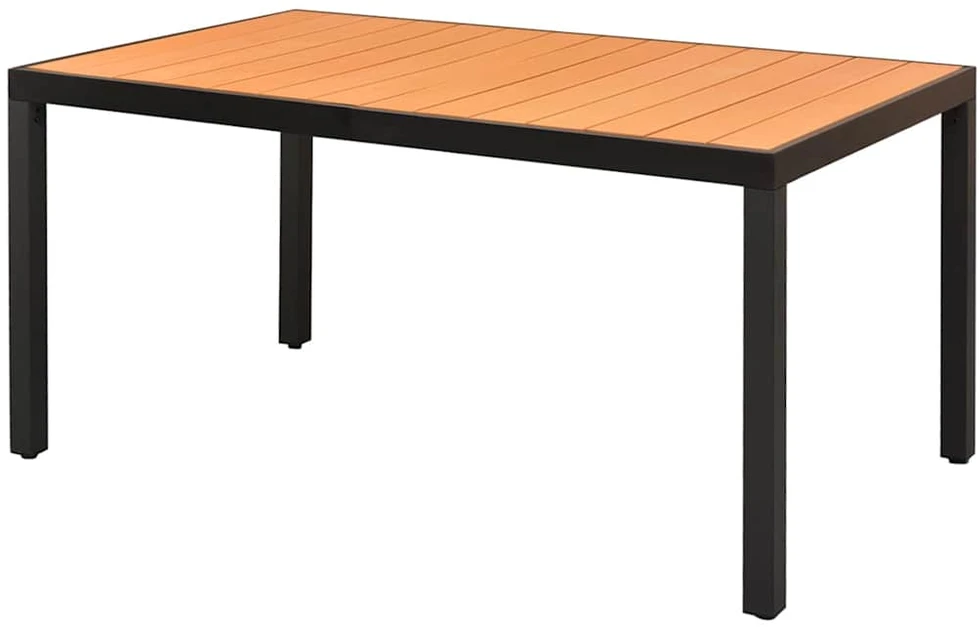 Sodo valgomojo komplektas, 5 dalių, juodas/rudas, PVC ratanas