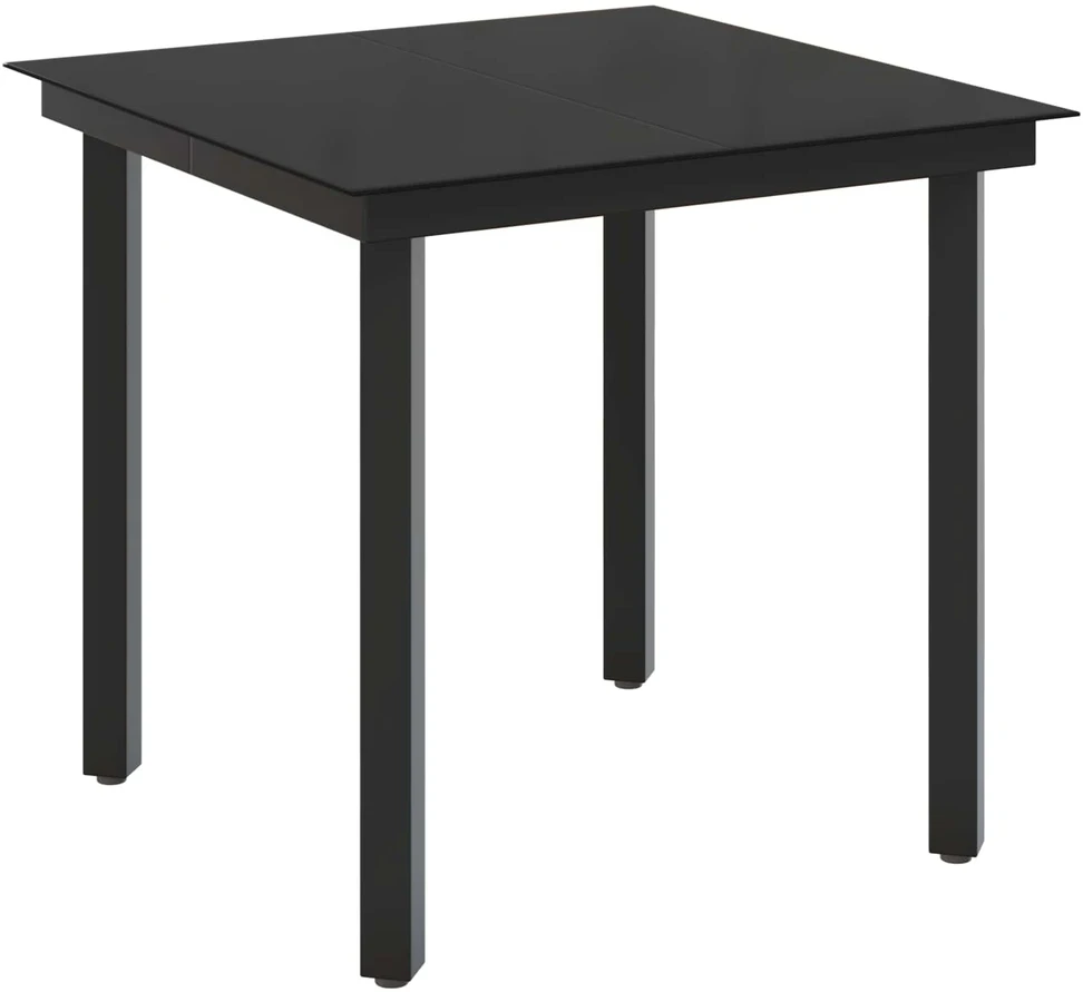 Sodo valgomojo komplektas 5 vnt. Juoda 80 x 80 x 74 cm
